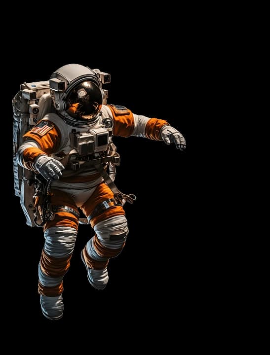 Astronaut floating in space representing innovation